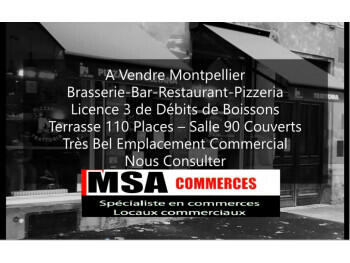 Vend brasserie bar terrasse de 110cts Montpellier