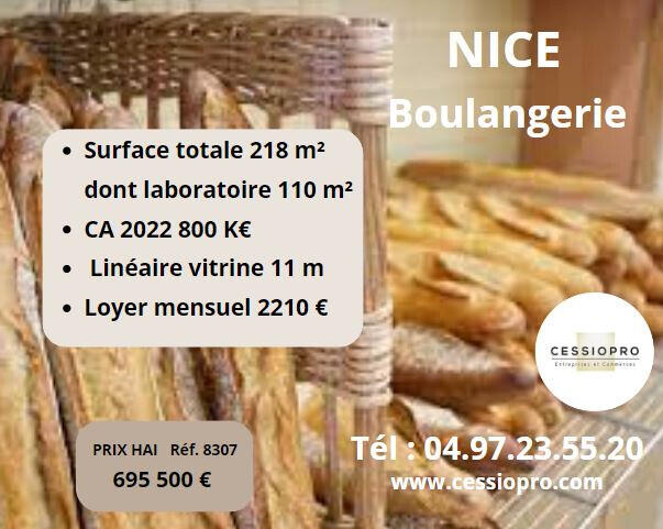 Vend boulangerie patîsserie sandwicherie à Nice