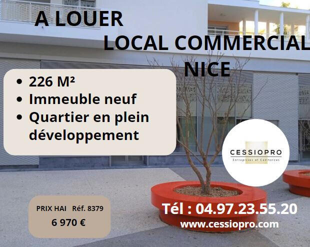 Location local commercial neuf de 226m² à Nice