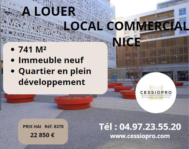 A louer local commercial neuf de 741m² à Nice 