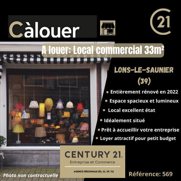A louer local commercial 47m² Lons Le Saunier