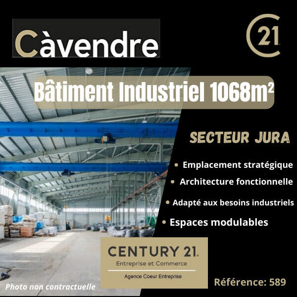 Vente bâtiment industriel de 1068m² dans le Jura