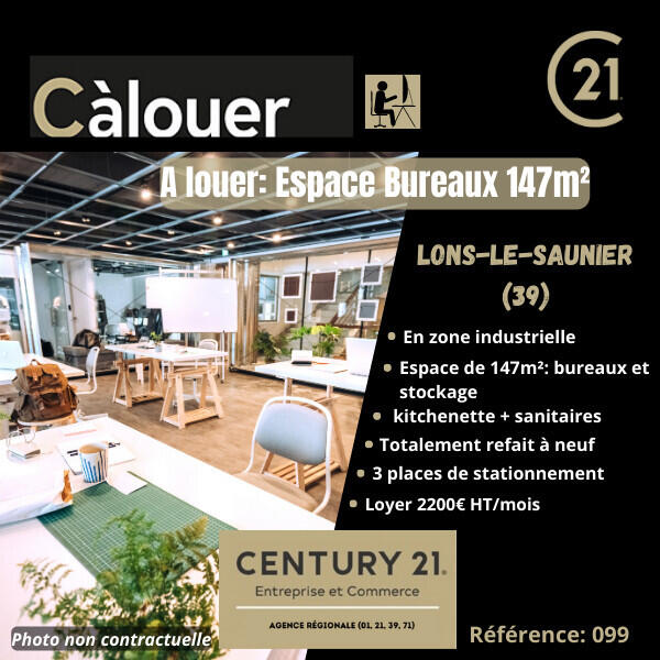 A louer bureaux/Stockage 147m² Lons Le Saunier ZI