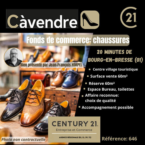 Vend fonds de commerce chaussures Bourg en Bresse