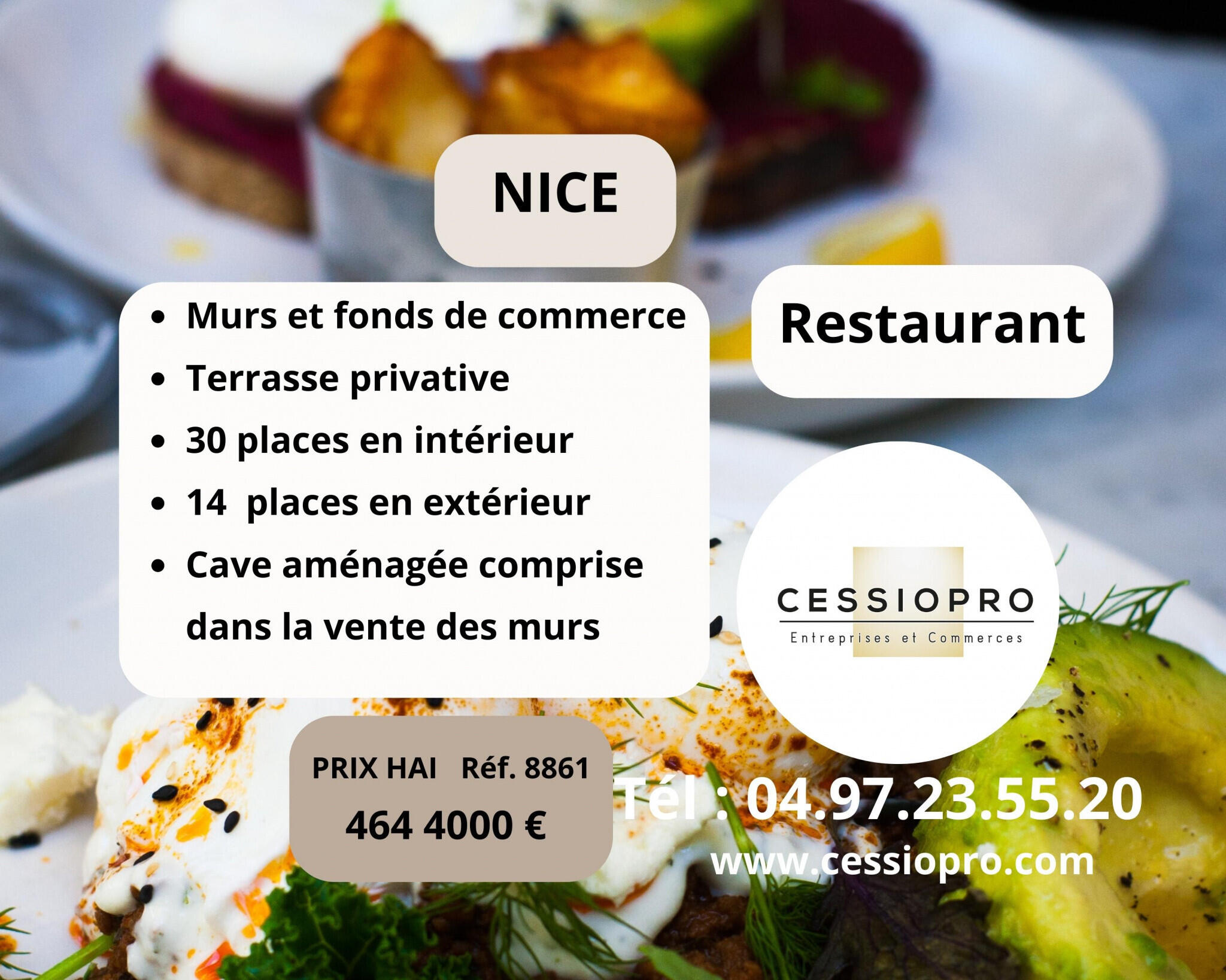 A vendre murs et fonds de restaurant à Nice