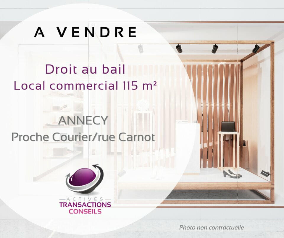 Cède local commercial 115m² à Annecy centre ville
