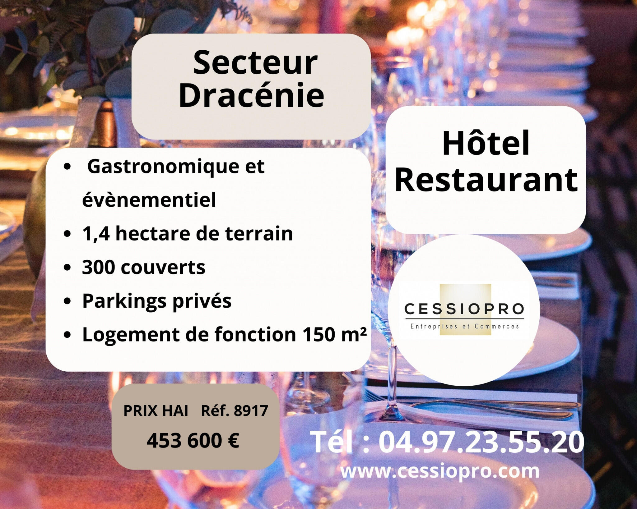 Vend bel hôtel restaurant gastronomique Montferrat