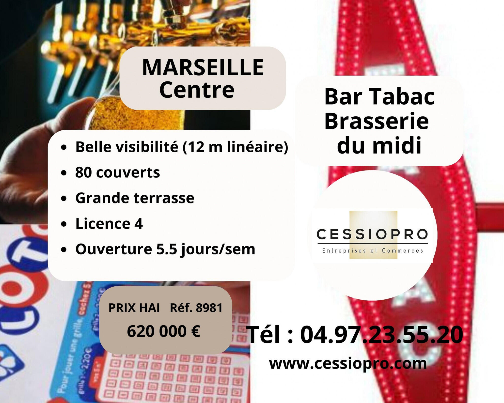 Vend bar tabac loto brasserie du midi à Marseille