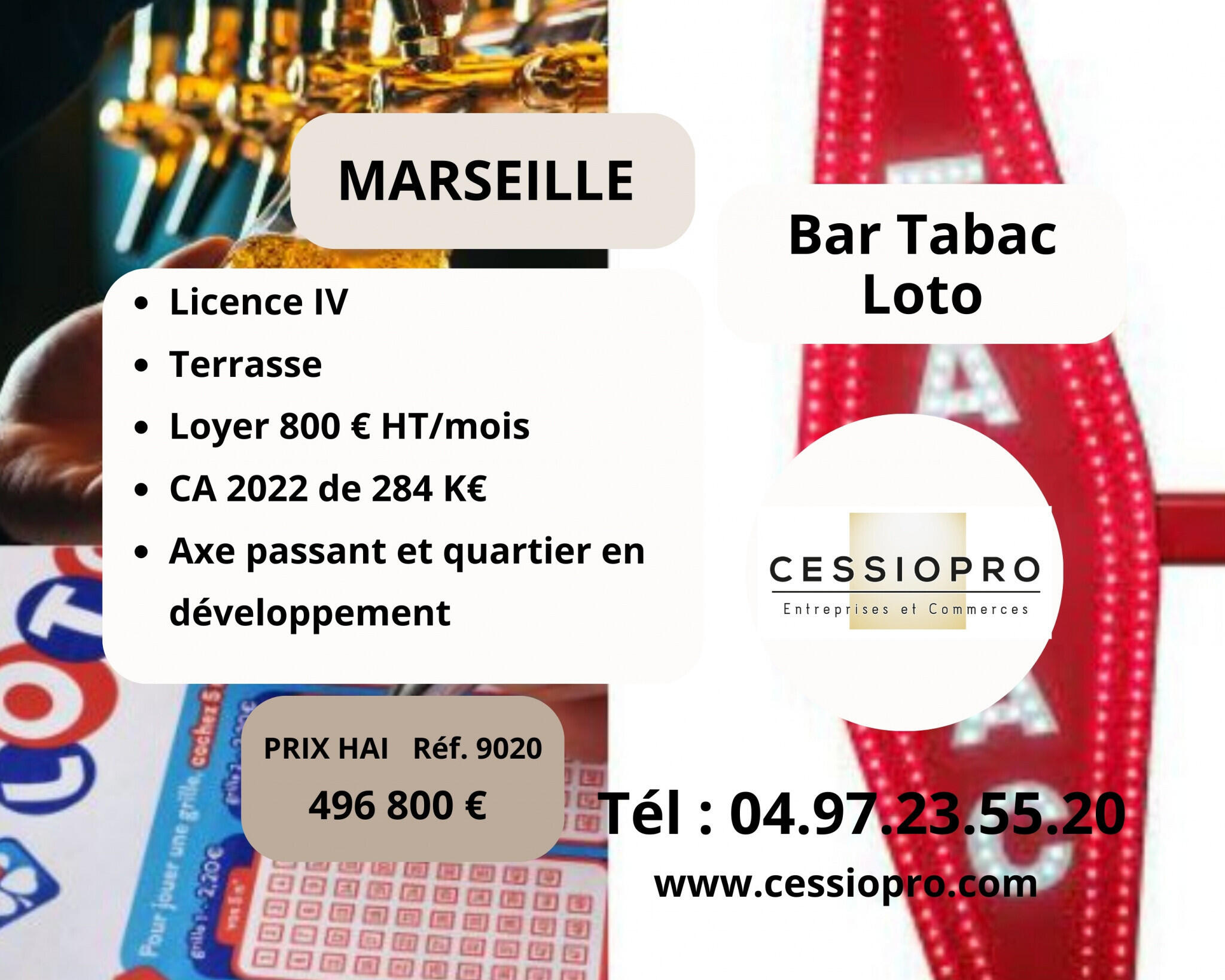 Vend bar tabac loto terrasse refait à Marseille