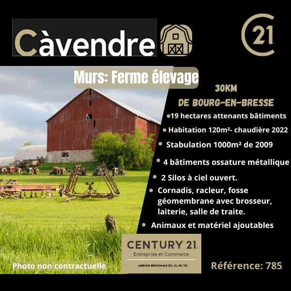 Vente ferme d'elevage sur 19 ha en Bourgogne