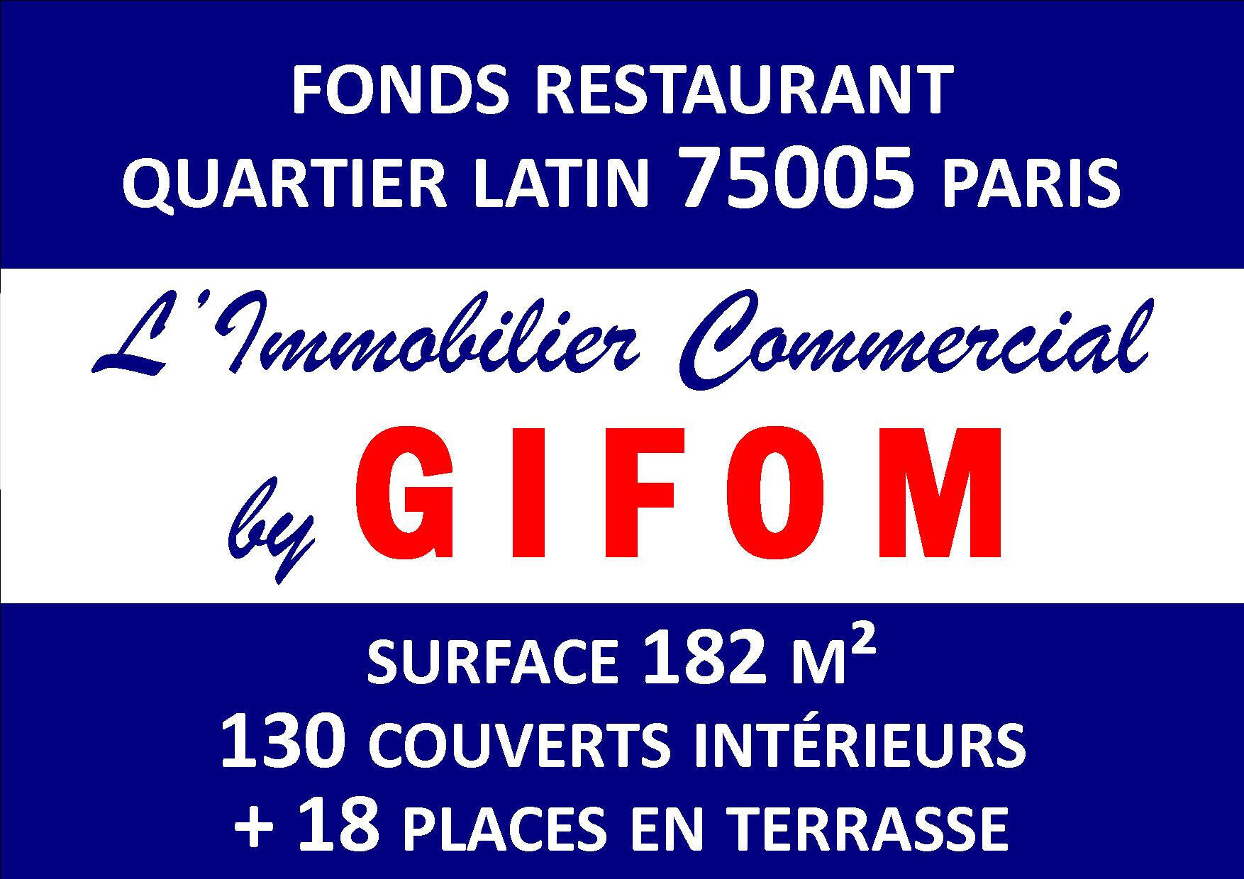 Rare fonds restaurant 182m² Quartier Latin 75005