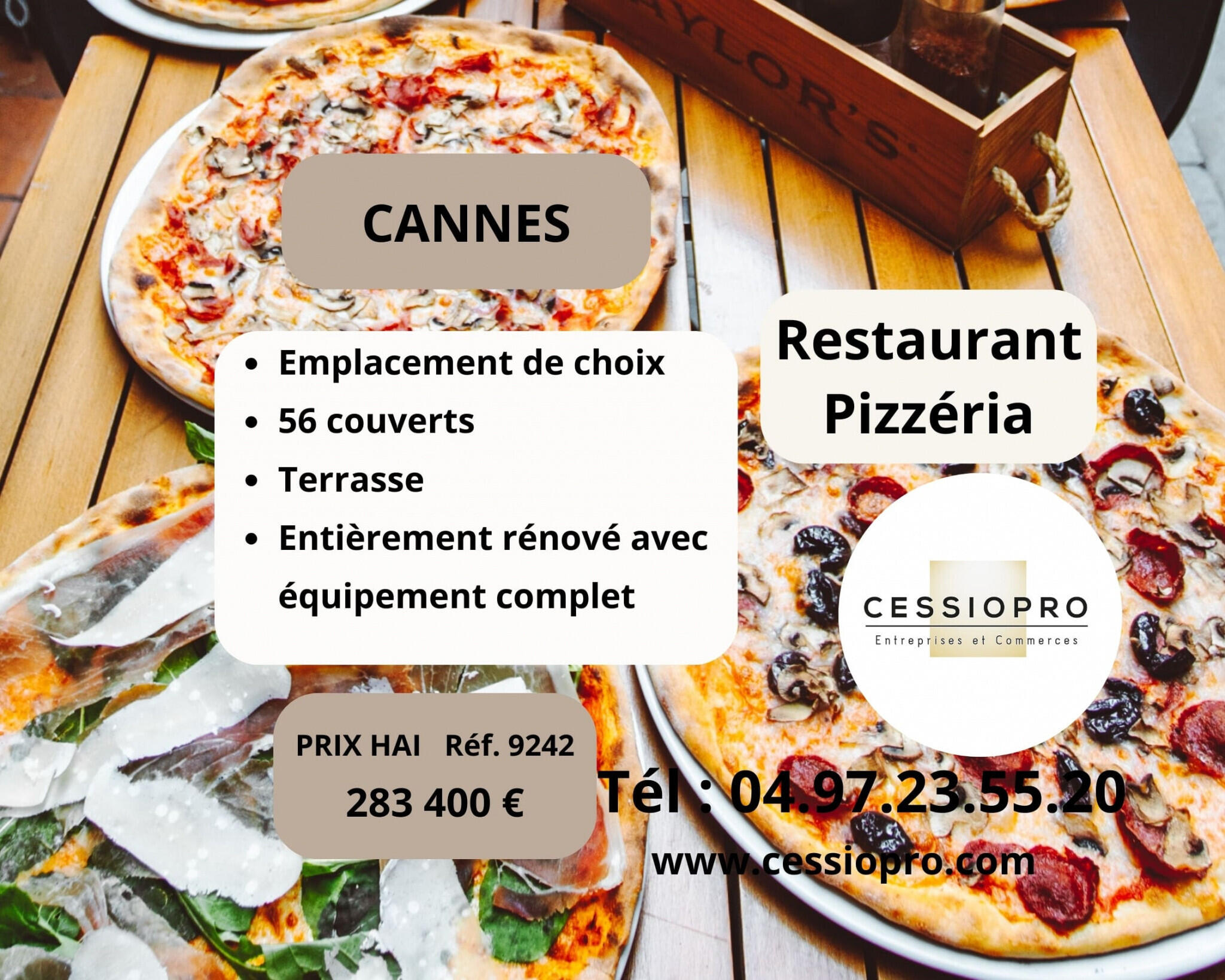 Restaurant pizzeria neuf de 87m² à vendre à Cannes