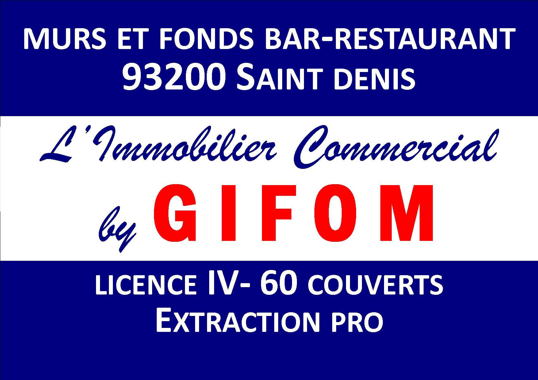 Vente murs et fonds bar restaurant Lic IV St Denis