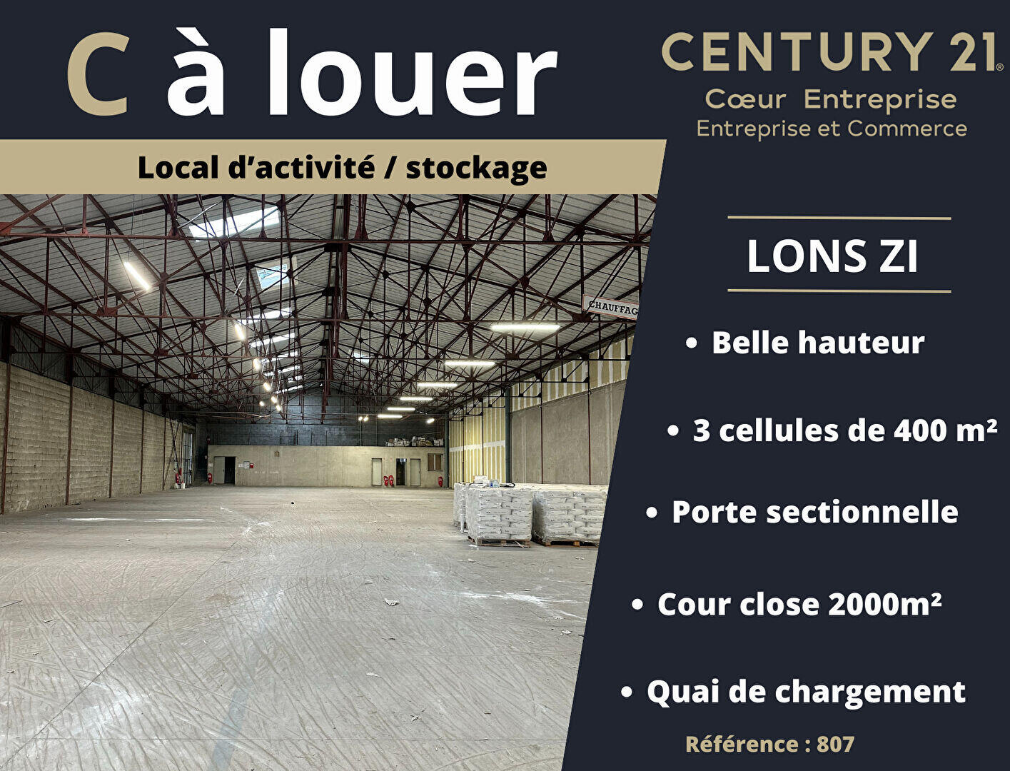 A louer local d'activité 400m² ZI Lons Le Saunier