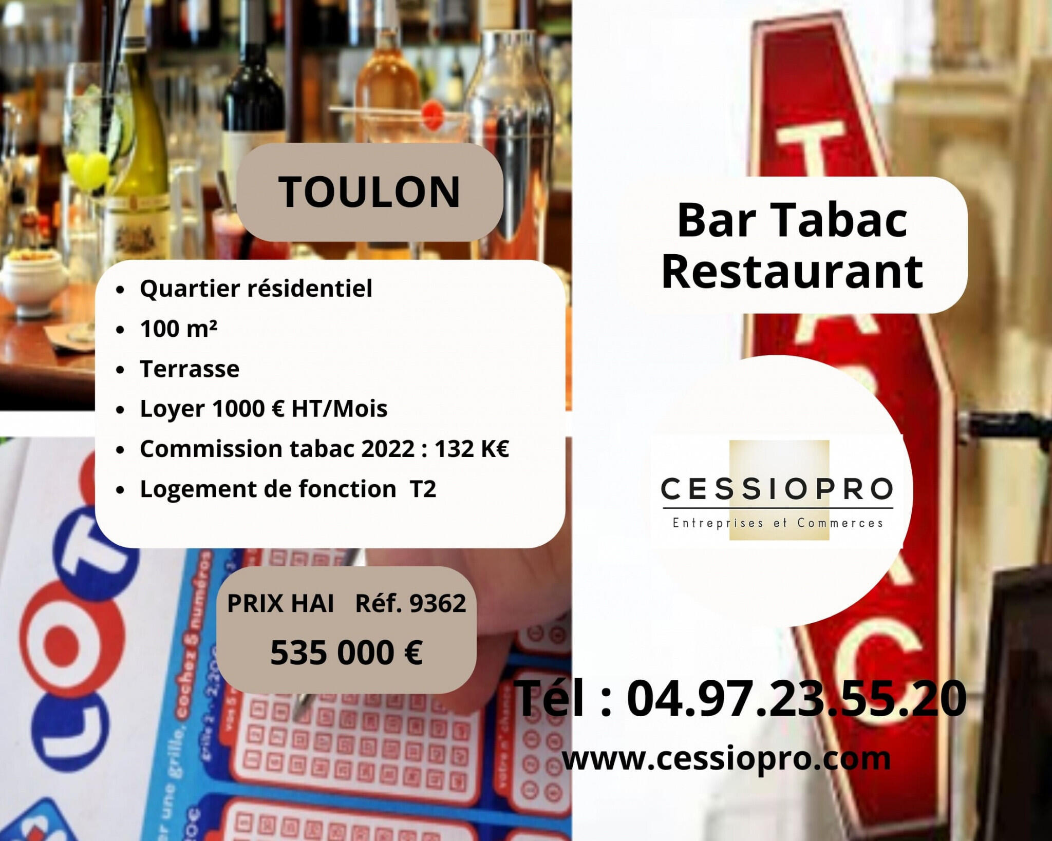 Vente bar restaurant quartier residentiel à Toulon