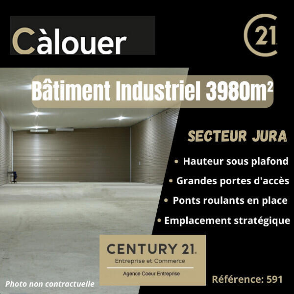 Location bâtiment industriel de 3980m² dept Jura