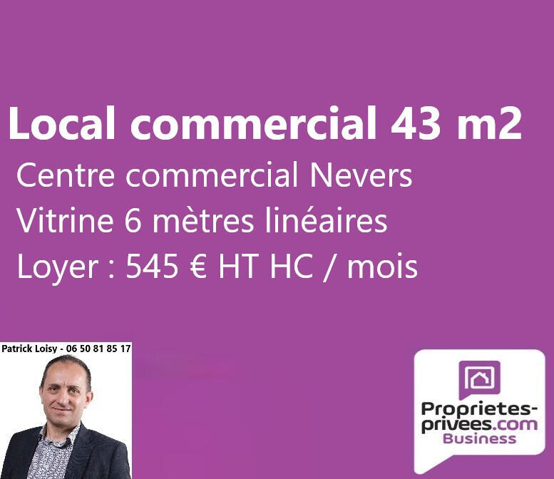 A louer local commercial 43m² à Nevers centre