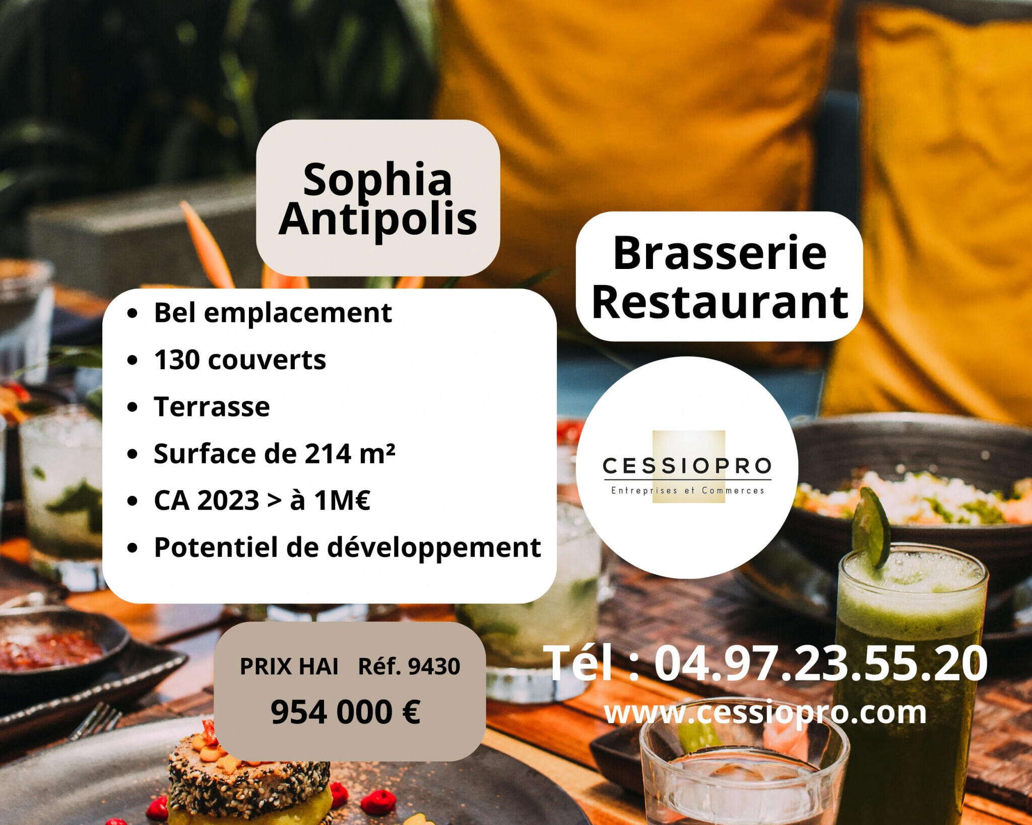 Brasserie restaurant à vendre à Sophia Antipolis