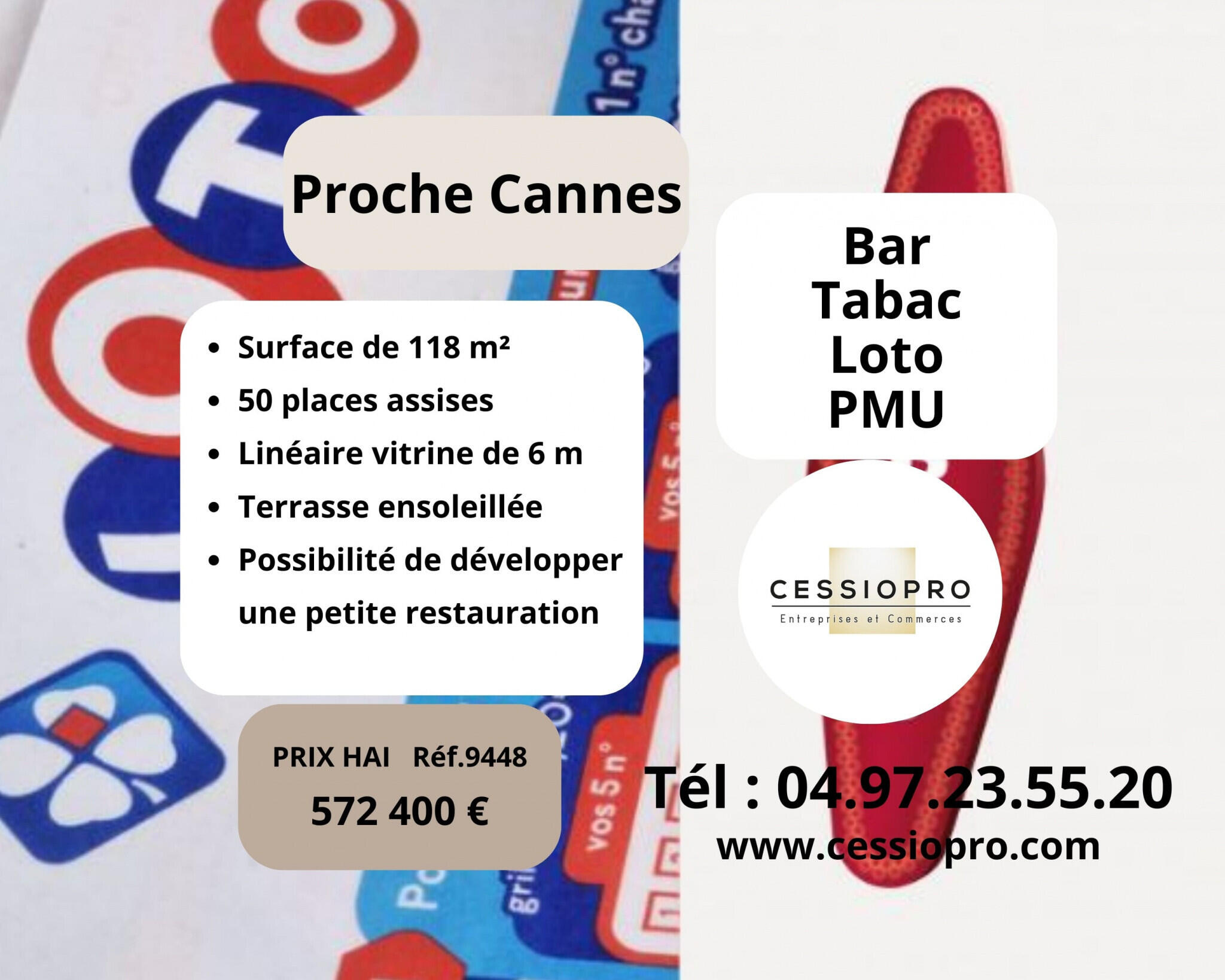 Bar tabac FDJ à vendre proche de Cannes