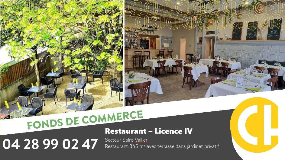 Vente restaurant licence IV et jardin à St Vallier