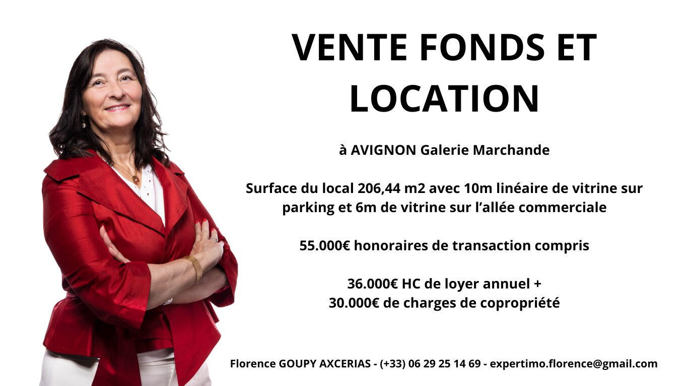 Vente fonds et location local de 206m² à Avignon