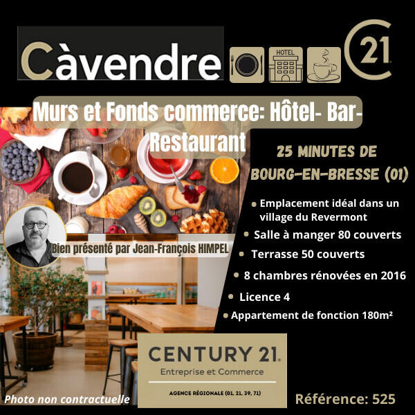 Vente hôtel 2 ** restaurant bar à Bourg en Bresse