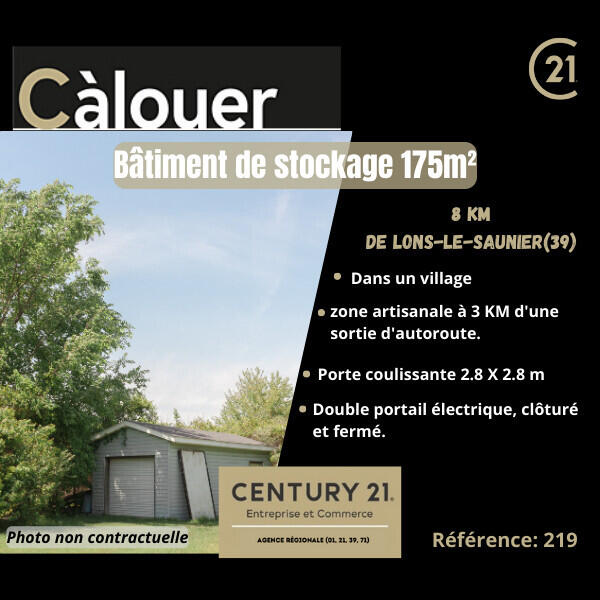 Bâtiment de stockage 175m² proche Lons Le Saunier