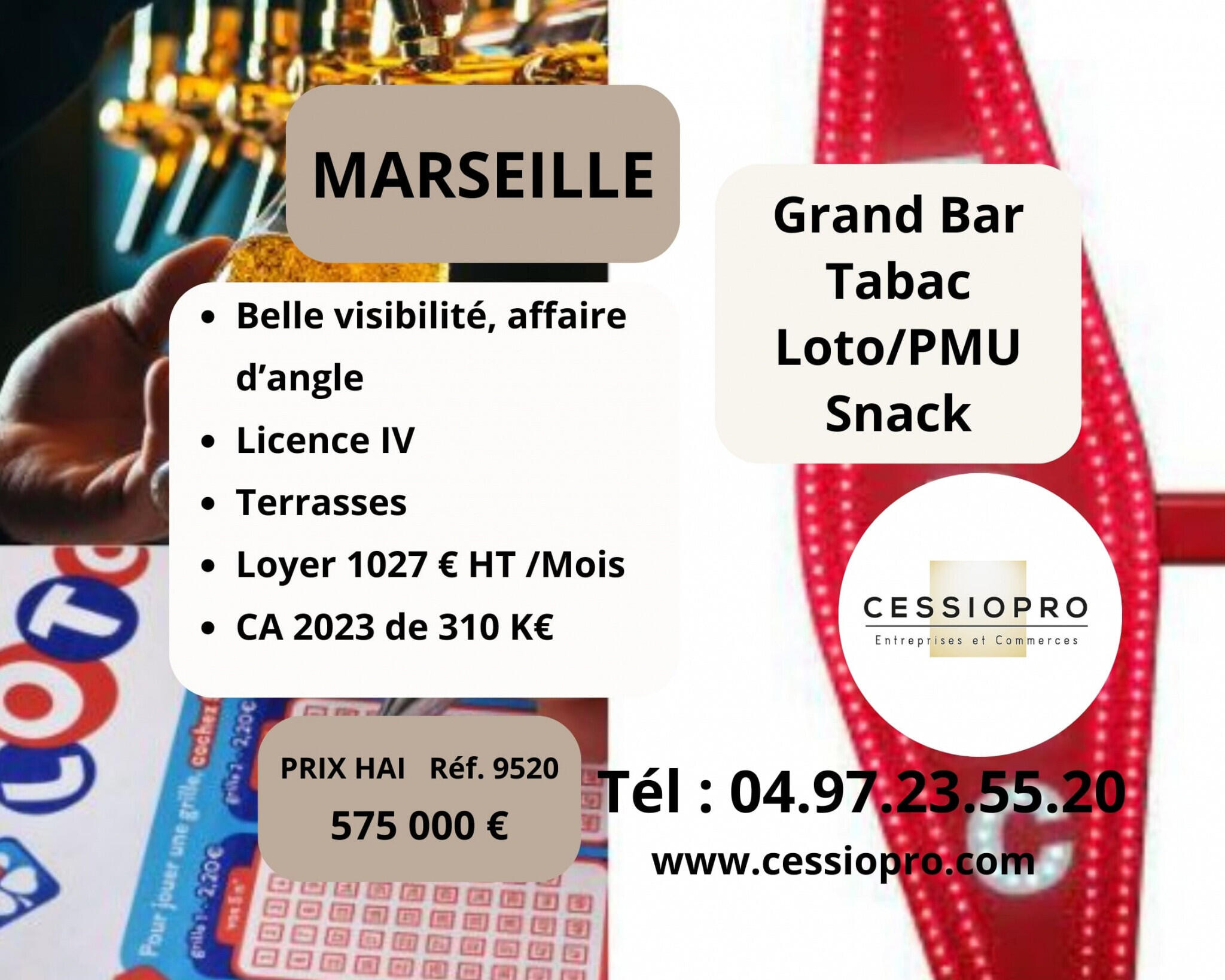 Cède grand bar licence IV tabac loto PMU Marseille