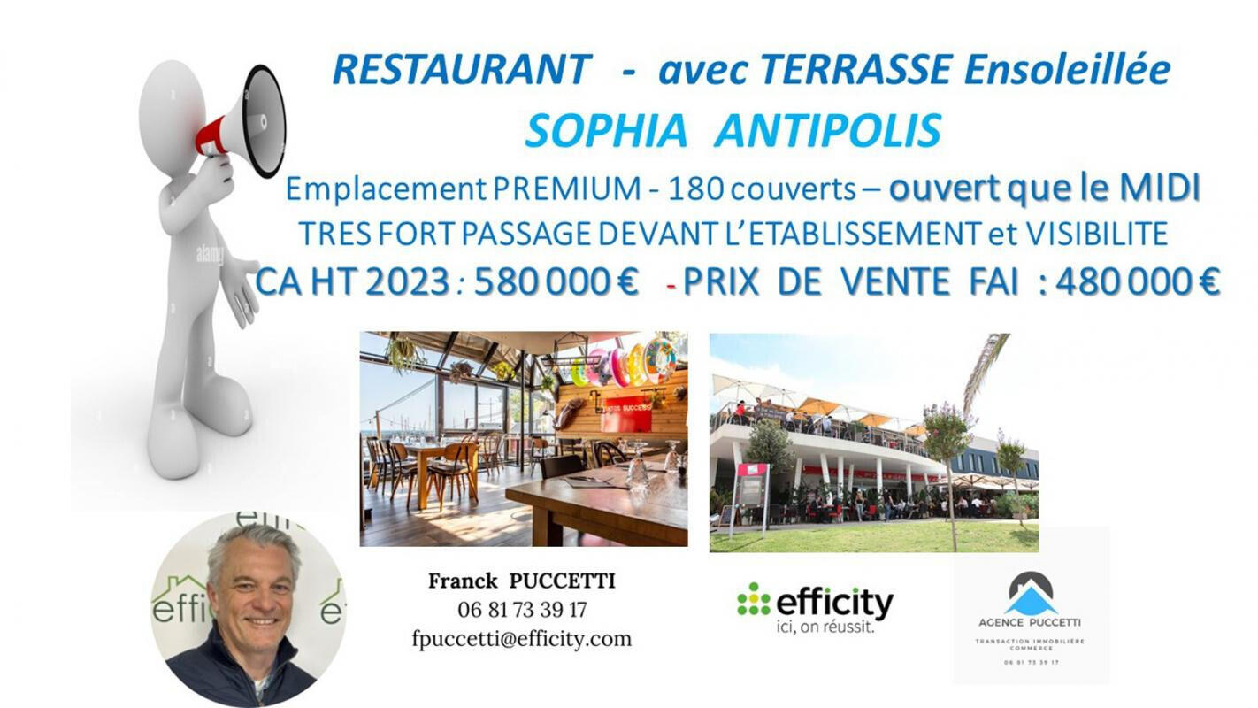 Vente restaurant brasserie du midi à Valbonne