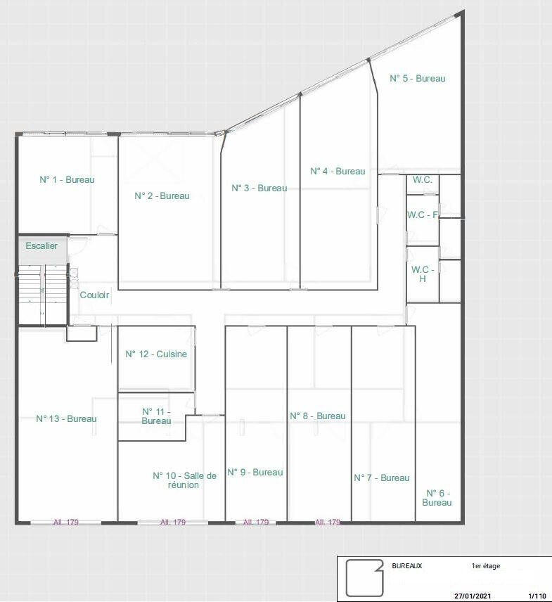 Vente bureaux occupés  922m² à Montreuil