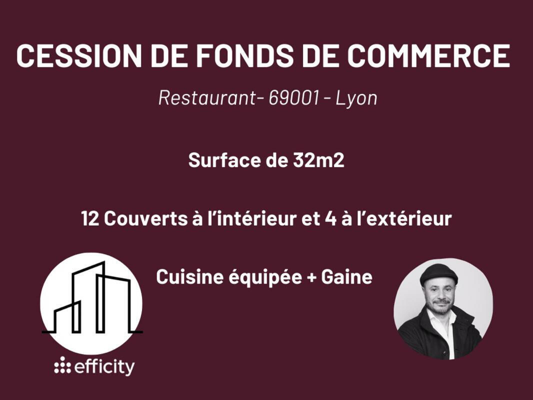 Vente FDC restaurant à Lyon 69001 empl idéal